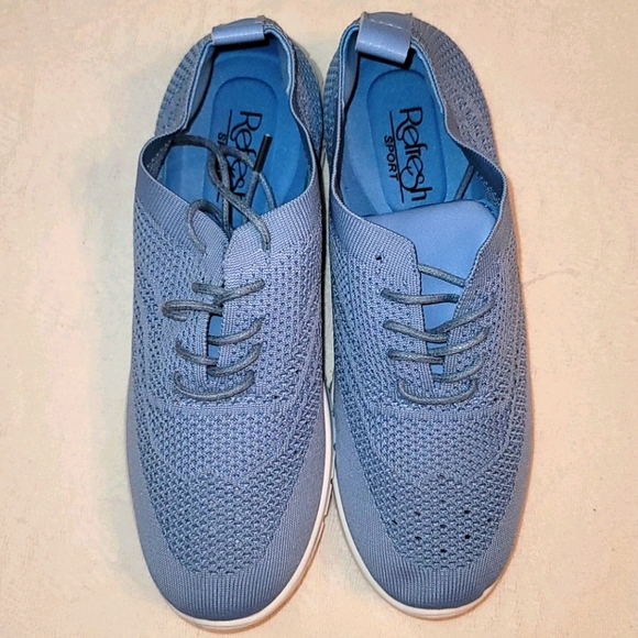 Refresh Shoes Refresh Sneakers Blue Mesh Tennis Shoes White Soles